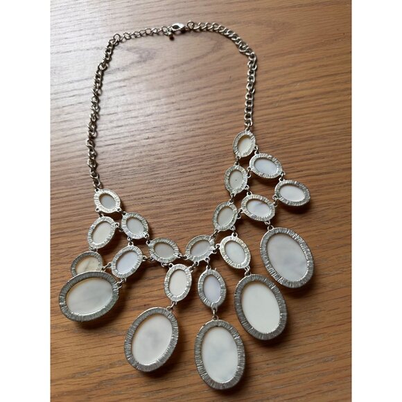 Macys Statement Necklane Opalescent Stone Bib Necklace & Matching Bracelet Set - Picture 8 of 12